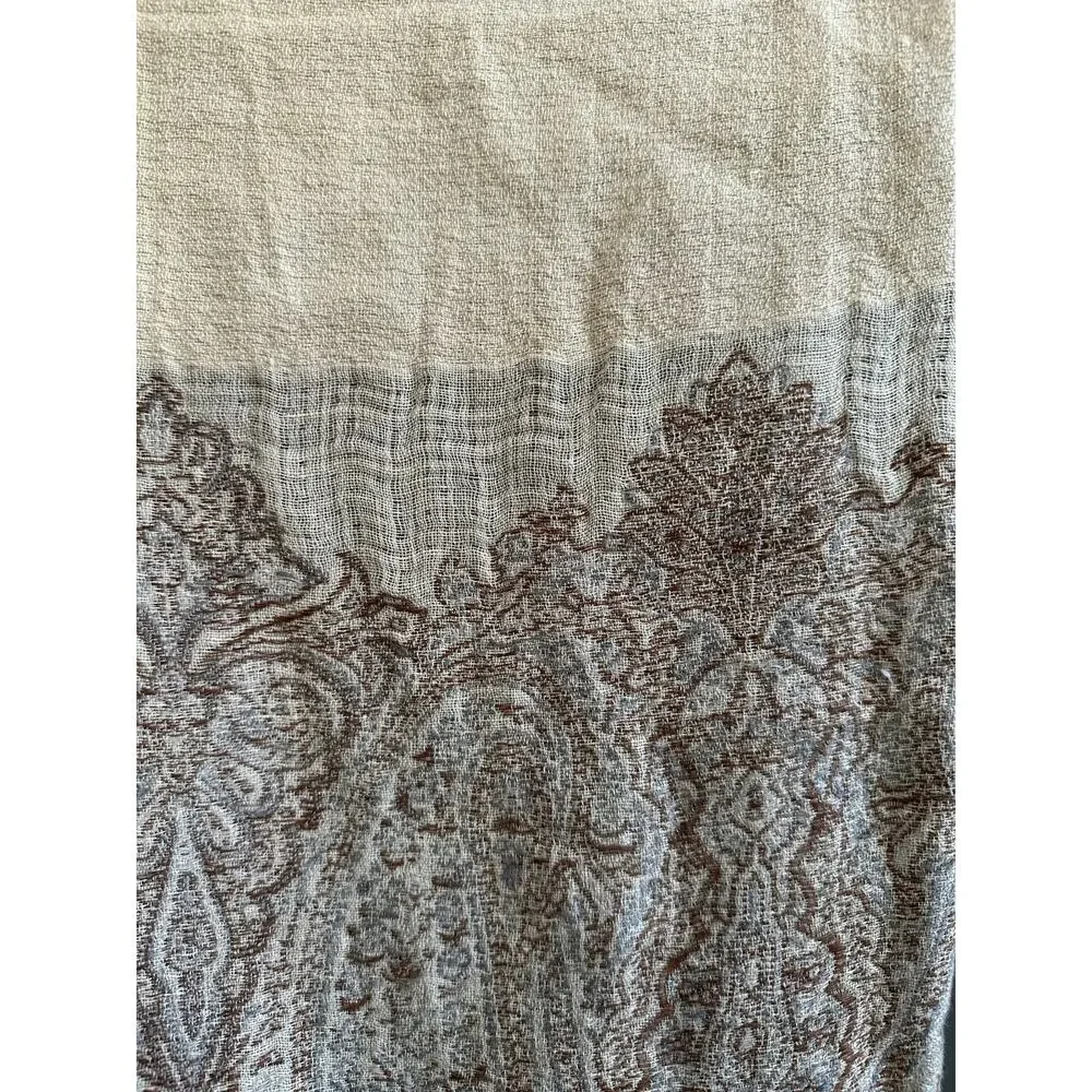 Ralph Lauren Marylebone Randle Cream Throw Blanket linen cotton cream paisley